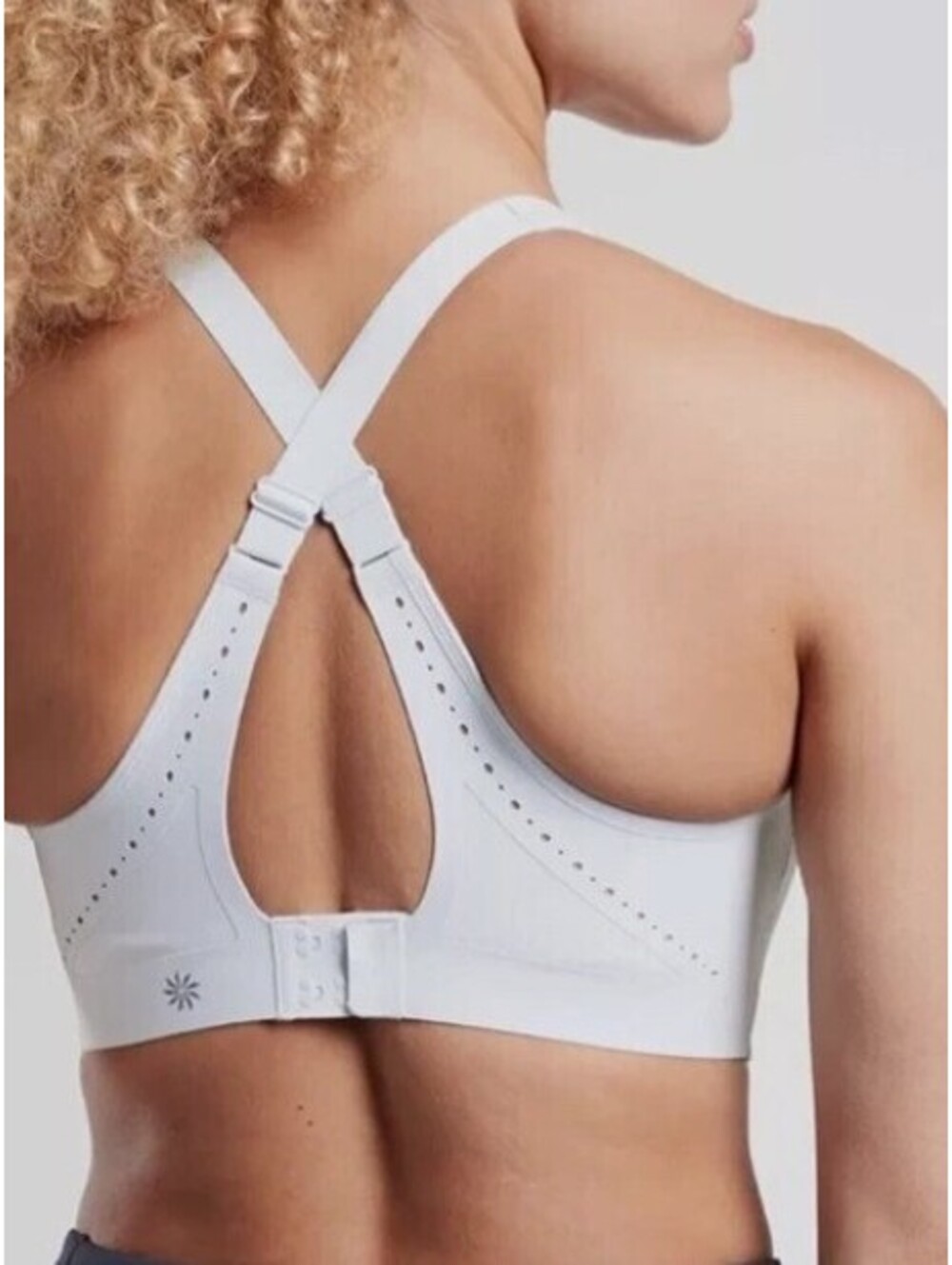 NWOT Athleta Phenomena sports active bra light blue/gray size 36D